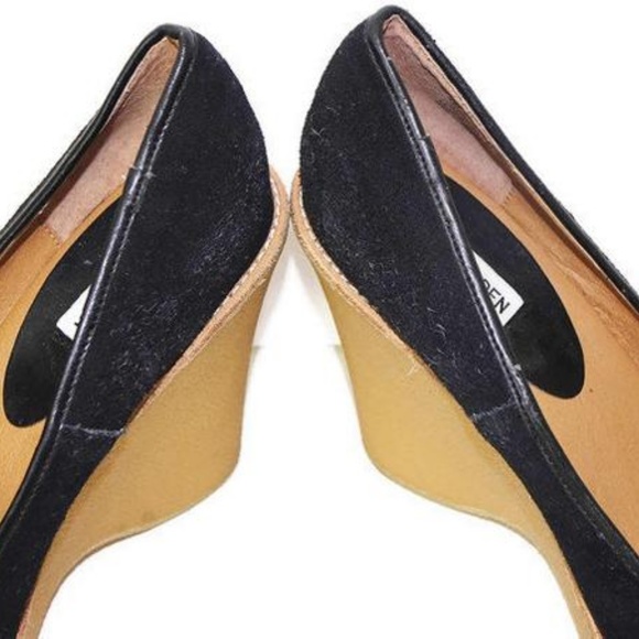 Steve Madden Platform Gum Wedge Black Suede 10 - Picture 4 of 7